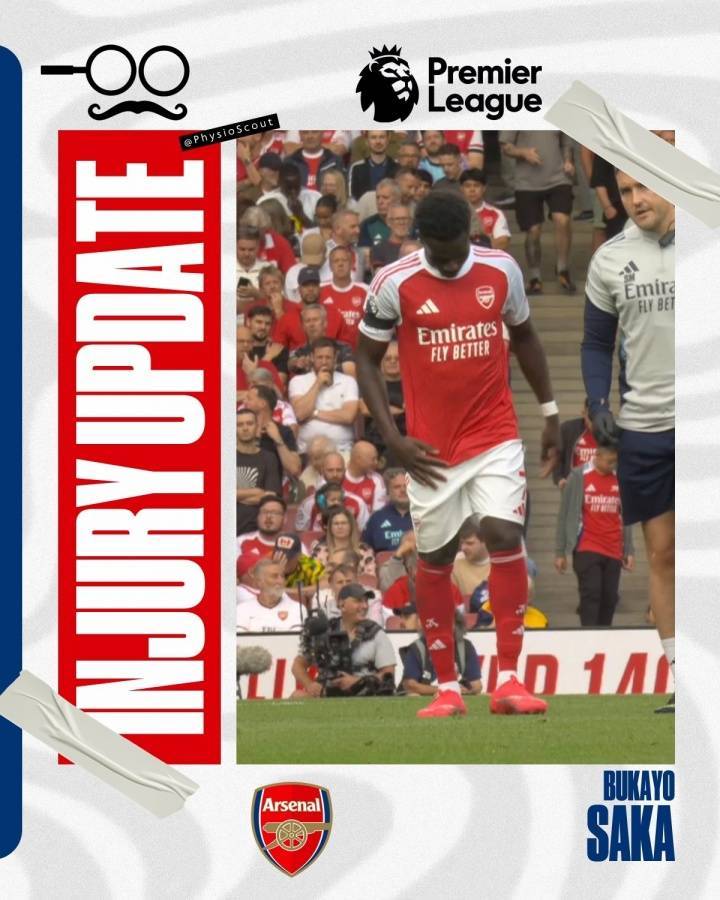 无缘战利物浦！分析师：萨卡可能伤缺2-6周，厄德高一个月内复出