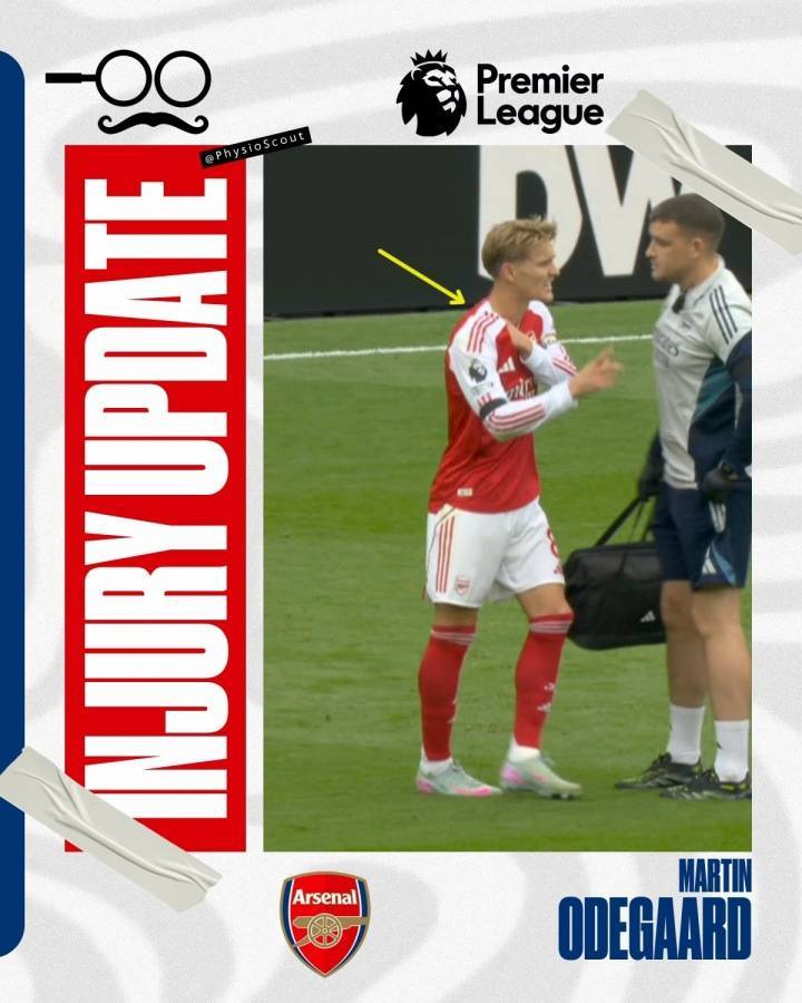 无缘战利物浦！分析师：萨卡可能伤缺2-6周，厄德高一个月内复出